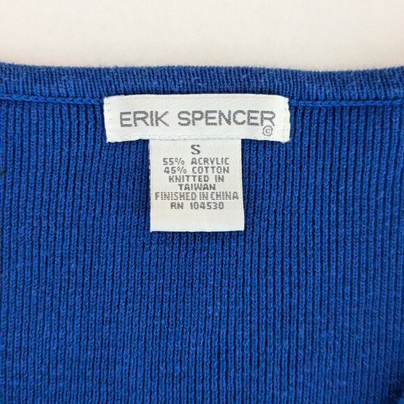 ERIC SPENCER Women's Long Sleeve Full Zip Knit Cardigan Size S Royal Blue - Picture 6 of 6